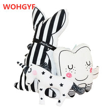 Load image into Gallery viewer, Kawaii Unicorn Teeth Stripe Rabbit Plush Pillow Toys Down Cotton Plush Unicorn Cushions Plush Animals Toys Gifts For Kids Girls
