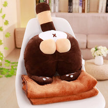 Load image into Gallery viewer, Super Cute Sexy Cat Hip Butt Plush Pillows Cartoon Stuffed Animals Kitten Buttocks Cushions with Blanket Kids Toys Xmas Gifts
