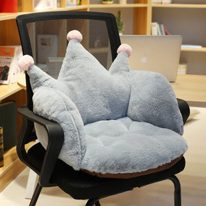 1pc Cartoon Crown Shape Chair Cushion Kawaii Ins Fashion Back Cushion Soft Cuddly Stuffed Toys Dolls Girls Xmas Birthday Gifts
