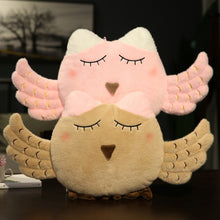 Load image into Gallery viewer, Soft owl stuffed toy cute owl plush cushion hug pillow pink brown animal throw pillow for home bedroom kid gift removable
