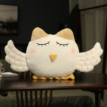 Load image into Gallery viewer, Soft owl stuffed toy cute owl plush cushion hug pillow pink brown animal throw pillow for home bedroom kid gift removable
