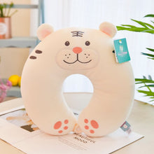 Load image into Gallery viewer, Tiger Plush Neck Pillow Soft Stuffed Car Rest Air Plane Pillow Animals Travel U shape Pillow Birthday Sleeping Gift for boy girl
