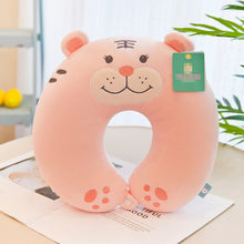 Load image into Gallery viewer, Tiger Plush Neck Pillow Soft Stuffed Car Rest Air Plane Pillow Animals Travel U shape Pillow Birthday Sleeping Gift for boy girl
