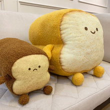 Load image into Gallery viewer, Emotional Bread Toast Plush Pillow Happy Angry Cartoon with Legs S-XL Snack Decor Food Pillow
